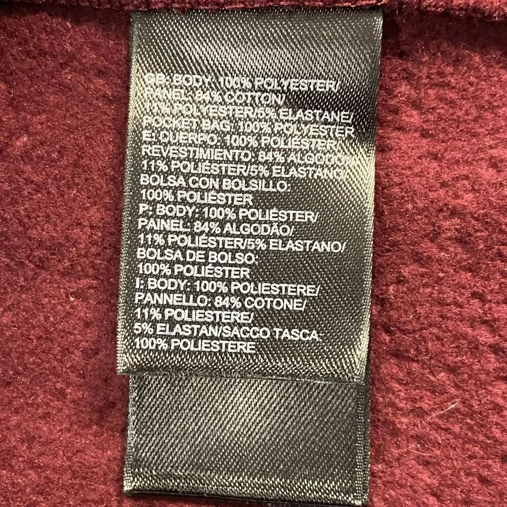 North Face Burgundy Long Hooded Coat Woman’s Size Large - Picture 7 of 8